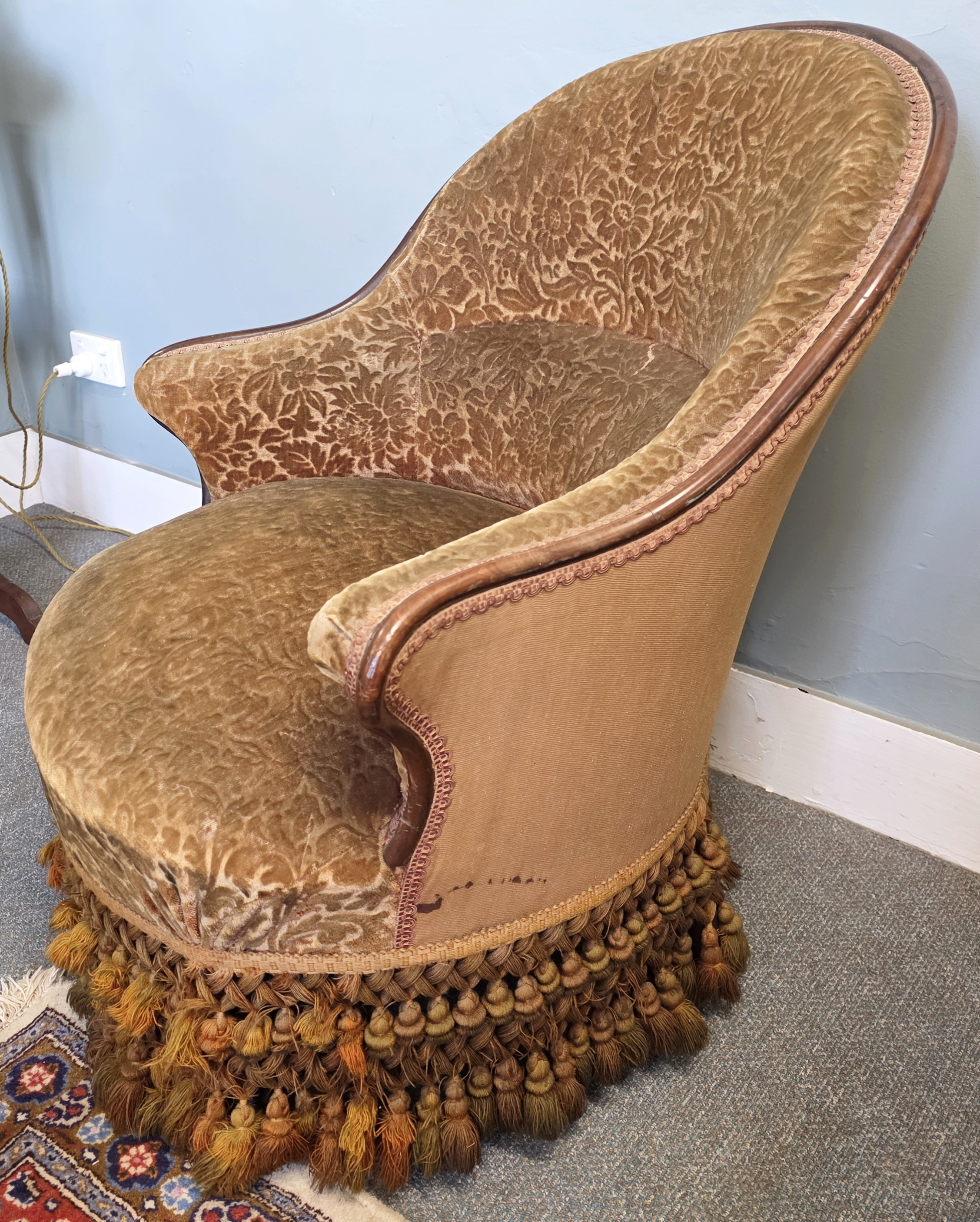 A French Bergère Tub Armchair